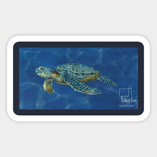 sea turtle Sticker by mjartscom